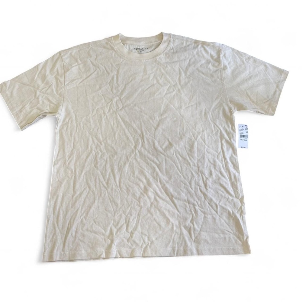 PacSun PS/Basics Oversized T-Shirt, Cream, Size M — NWT
